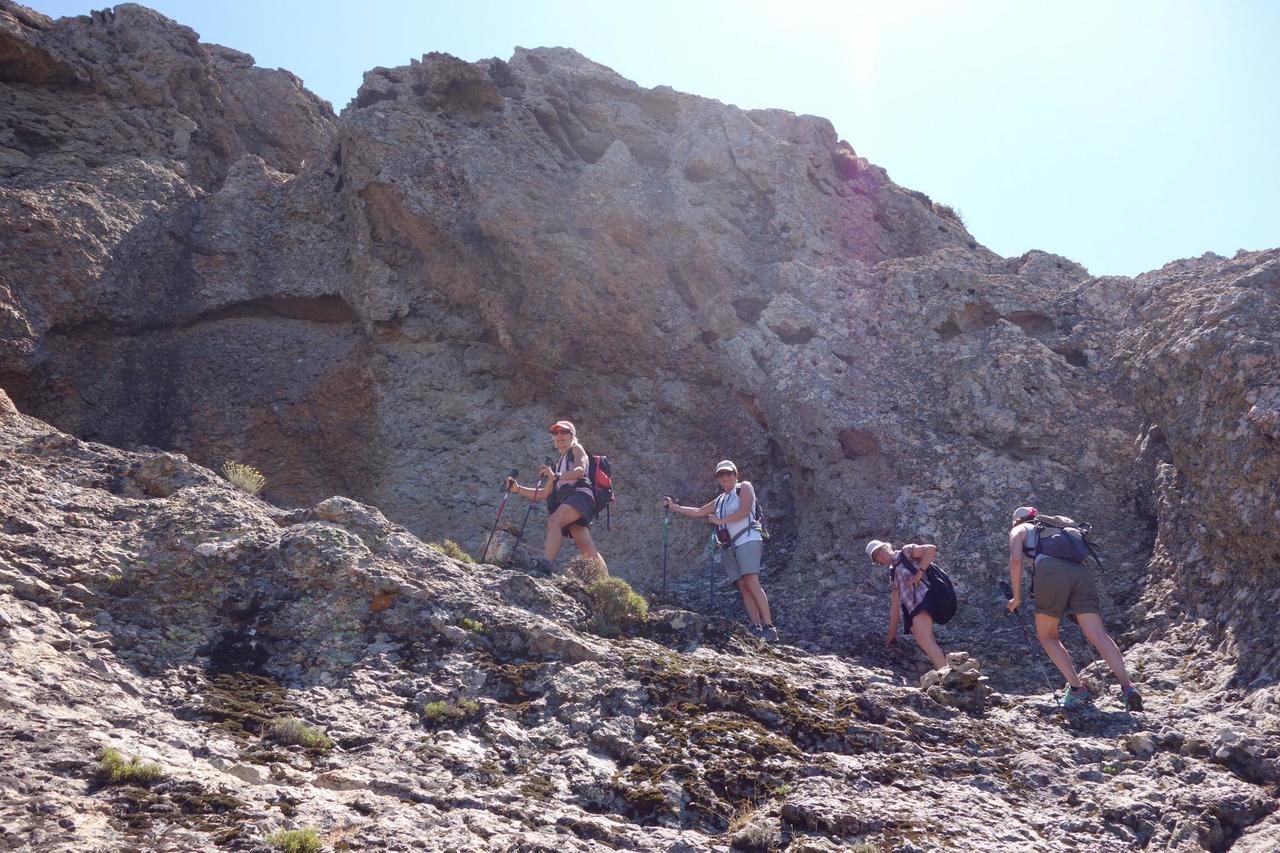 Rocks were red porphyry