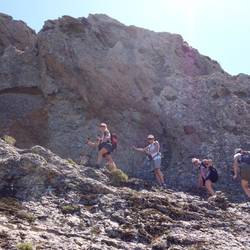 Rocks were red porphyry