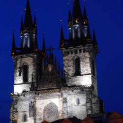town square at night