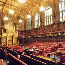 The ornate Lords Chamber.