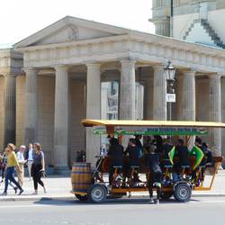crazy dudes on beer bike