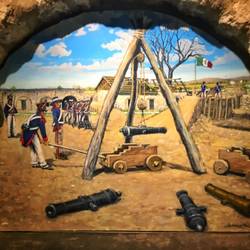 A mural inside rhe Alamo