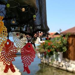 Crocheted fishes - a typical souvenir from Kaleköy!