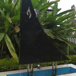 Genocide memorial at Hotel des Mille Collines to the 6 staff who died