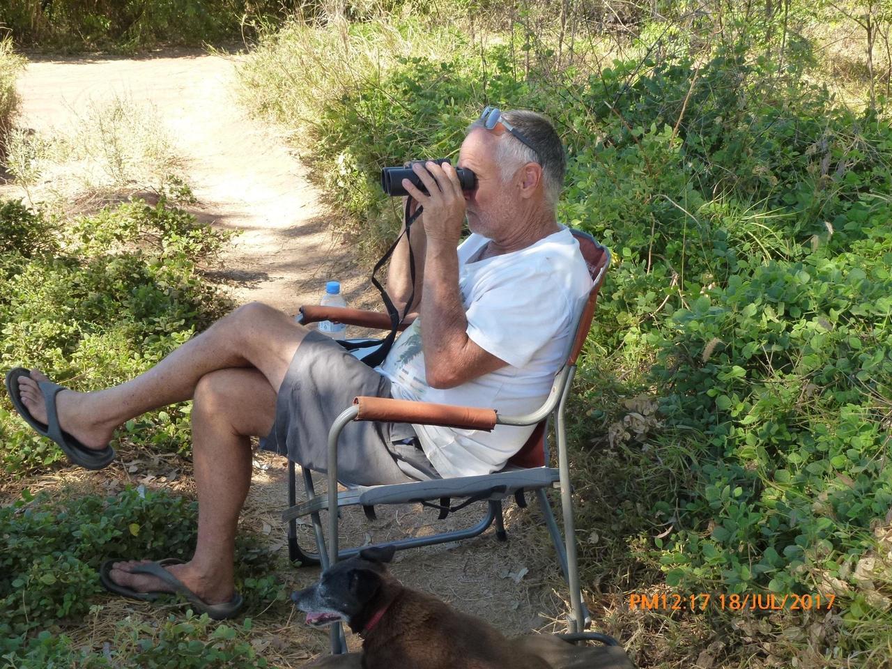 Hey Nicky, look whose bird watching. Ha