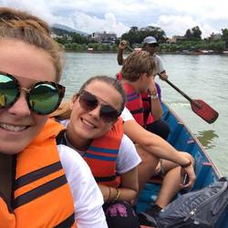On the boats across Lake Fewa