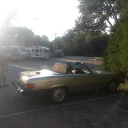 A pretty cool car and a guy from Stuttgart being impressed by it