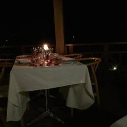 outside dining at night