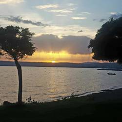 Campsite on the shore of Lake Bolsena
