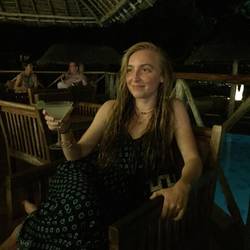 emily with her first margarita