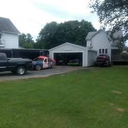 Completely demolished derby cars