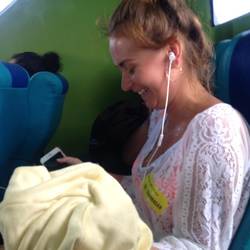 After Hope was absolutely drenched on the boat... atleast she is laughing haha