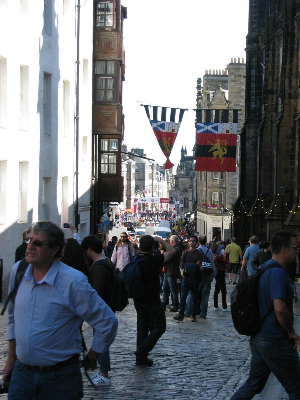 Looking down the Royal Mile