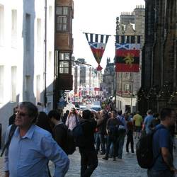 Looking down the Royal Mile