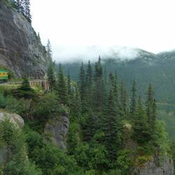 Snaking around the mountain sides