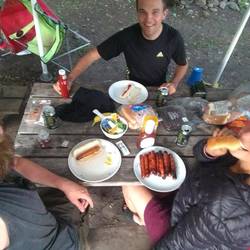 Dinner with hotdogs!!