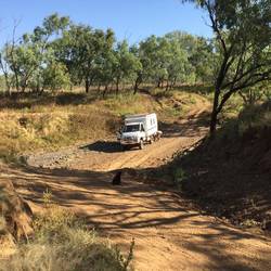 About to climb the steep bank