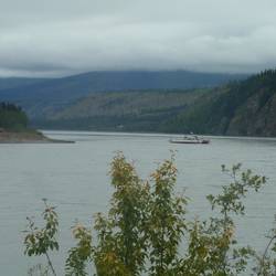The ferry, George Black, plies between Dawson City and the start of the Top of the World Highway.