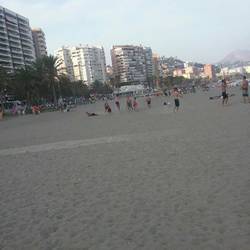 Some guys playing volley ball