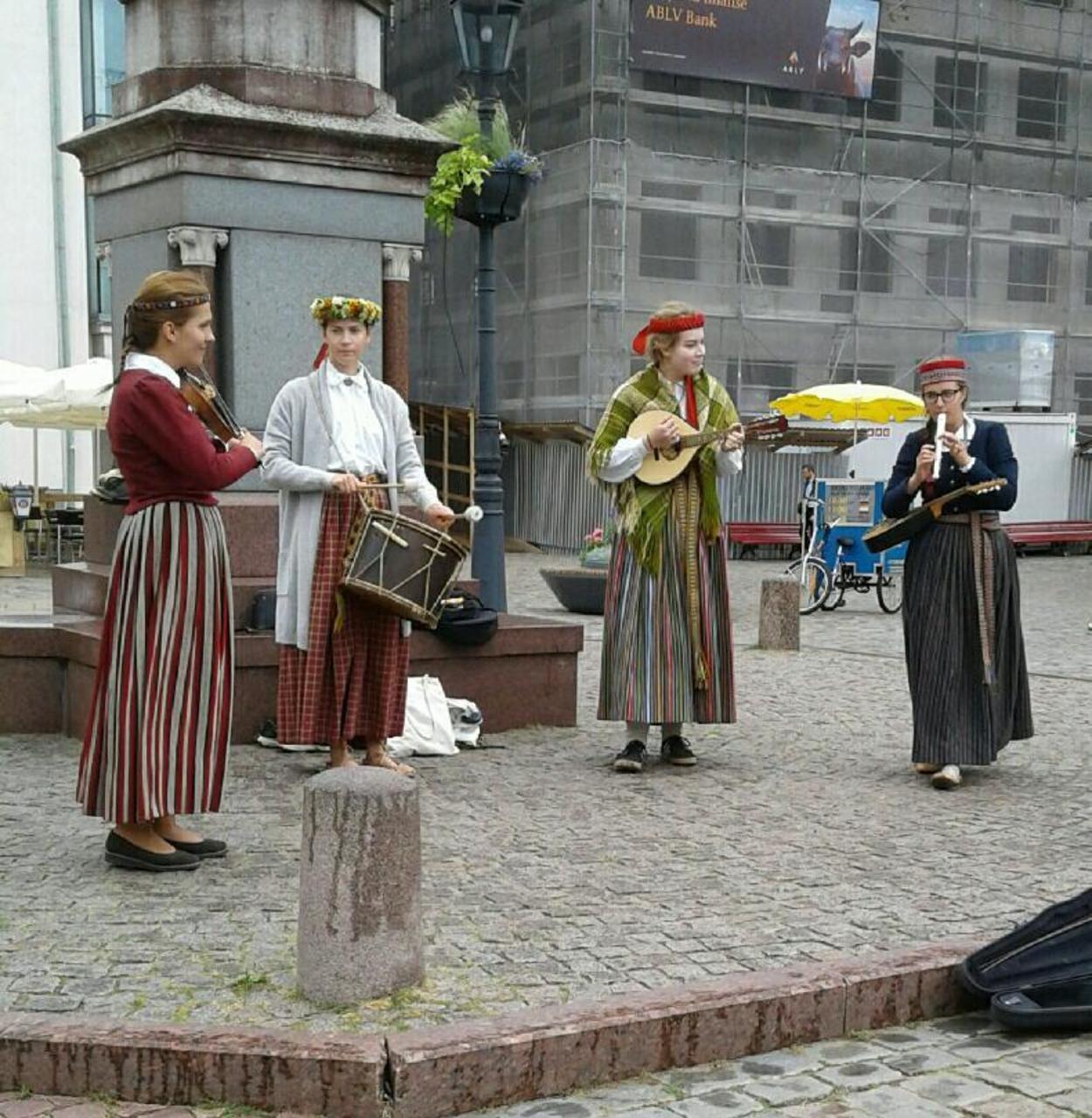 These girls were busking