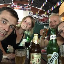 celebrating our trek with Sigve and Piotor