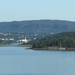 arriving into Norway on the ship