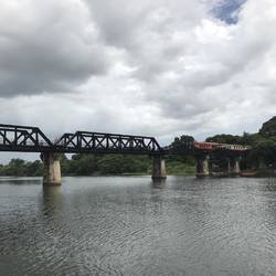 train spotting at the bridge over the river Kwai