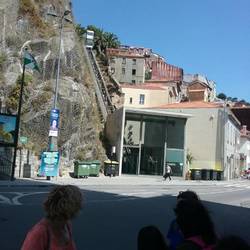 Little tram going up and down the hill