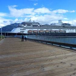 Walking back onboard after a day in Haines, AK.