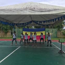 The prisoners performing a dance