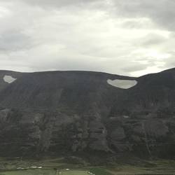 two glaciers on a mountain