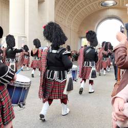 The Norwich Pipe Band make an entrance