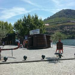 Wine barrels used as shops