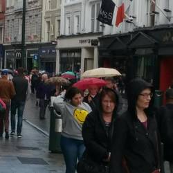 Main shopping street. Wet and yuk