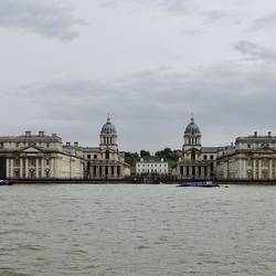 Old Royal College looking to the Greenwich Observatory on the hill
