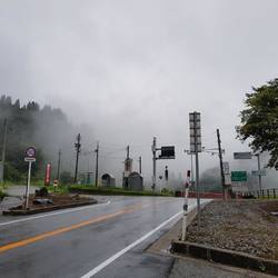 Fog on the way to Ainokura