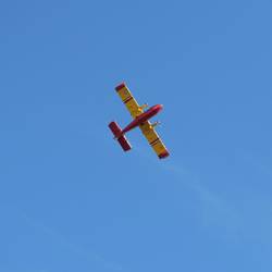 One of three water bombing planes fighting the bush fire