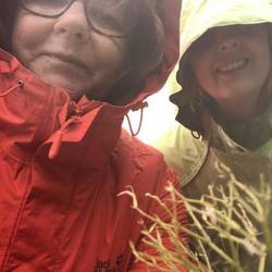 Looking for wild flowers in the rain!