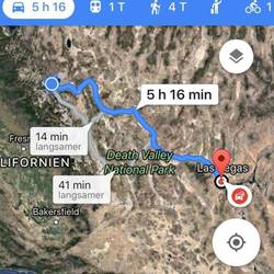 Route nach Las Vegas