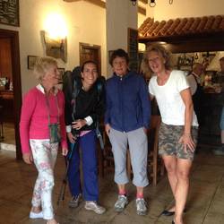 French ladies Brigit, Elisabet, and Silvie at breakfast