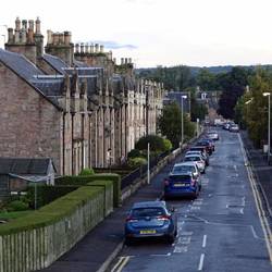 Inverness, the two up and two down houses with chimney pots