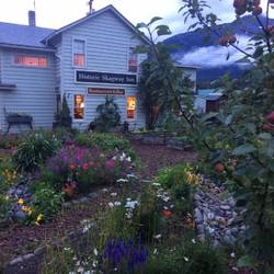 Historic Skagway Inn with their beautiful veggie and blossom garden.