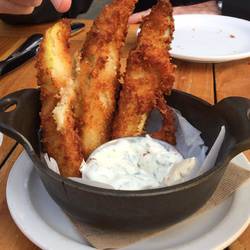 Our starter - deep fried pickles