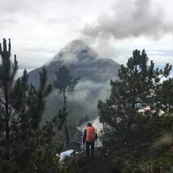 The volcano and our camp site
