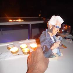 Flat Mary enjoyinh her final night onboard