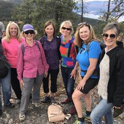 Some of the "Class of 77" women hiking