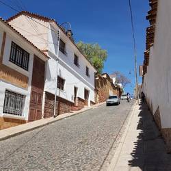 The steep road up to Recoleta