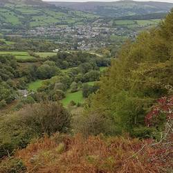 Crickhowell in distance