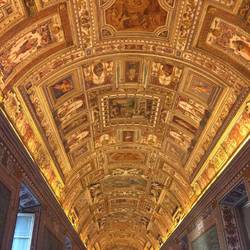 The ceiling of the map room in the Vatican museum