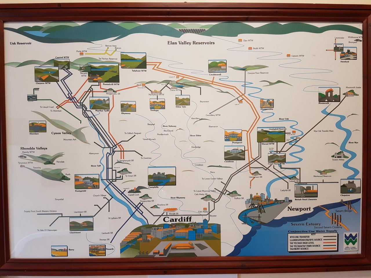 Water main diagram in Talybont WTW
